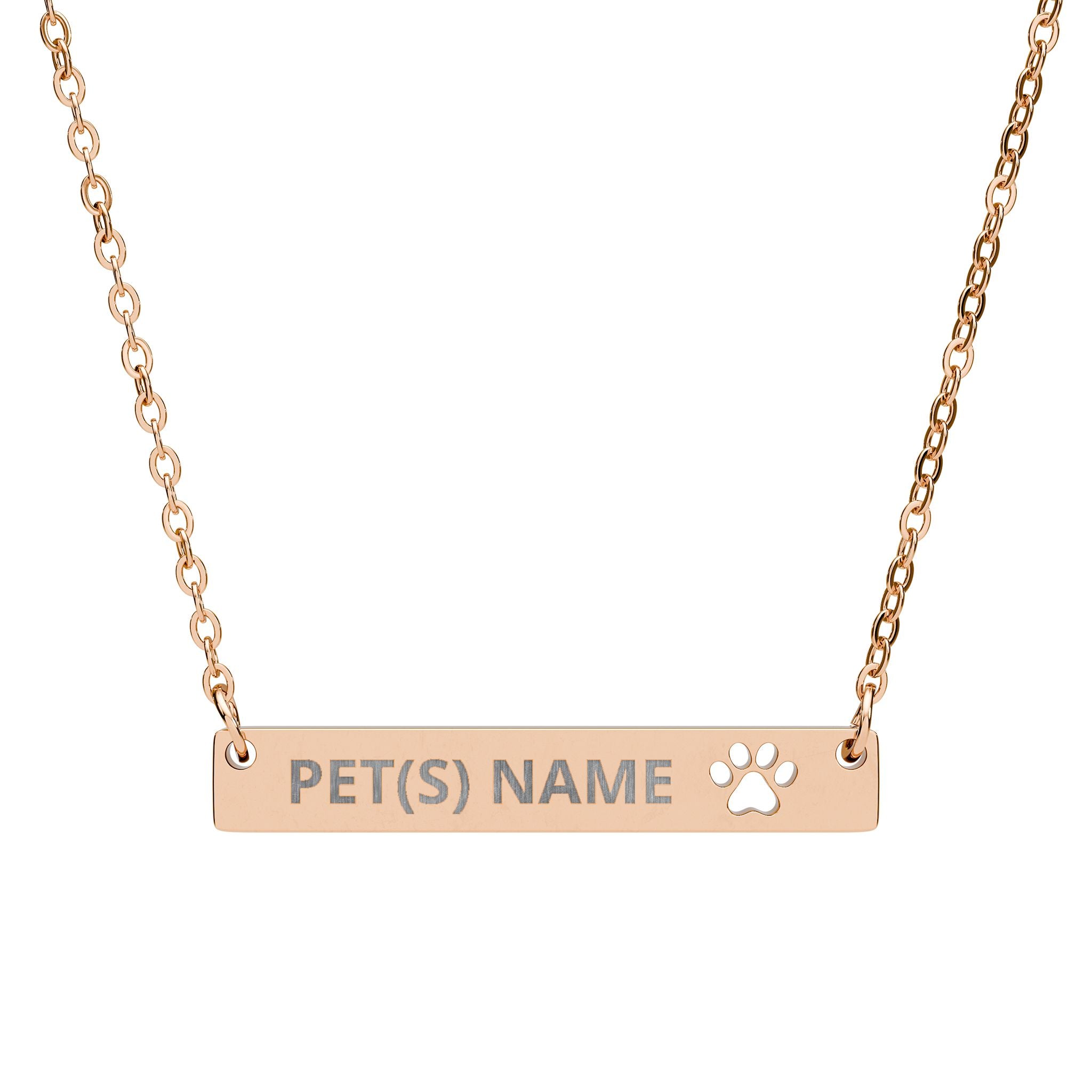 Engravable Paw Bar Necklace | Whisker & Wag