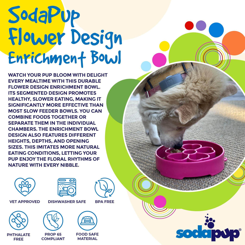 SodaPup Flower Deep Slow Feeder Dog Bowl