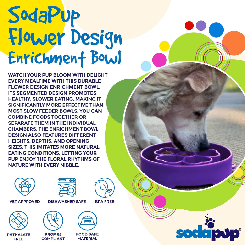 SodaPup Flower Deep Slow Feeder Dog Bowl