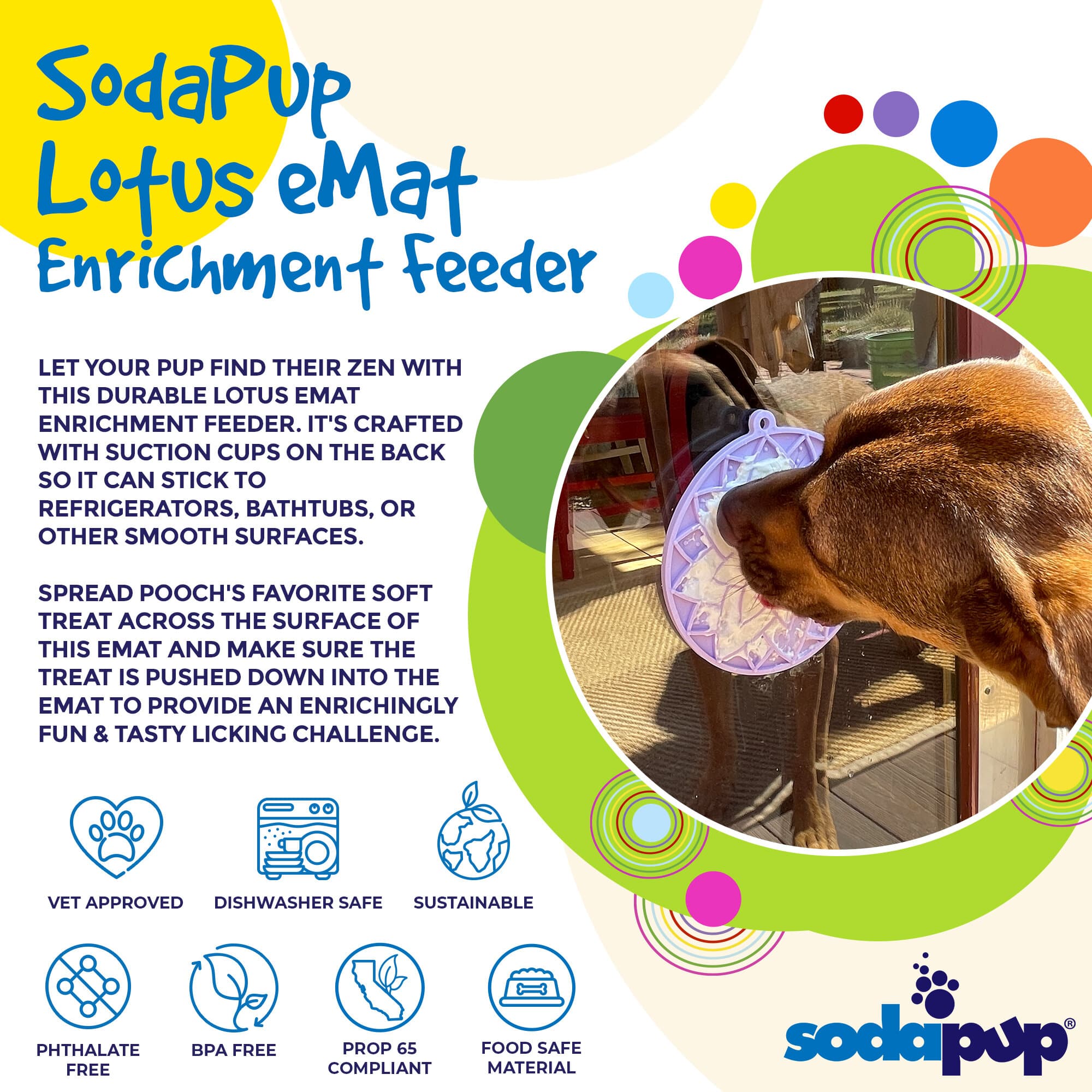 SodaPup Lotus Design Lick Mat For Dogs and Cat