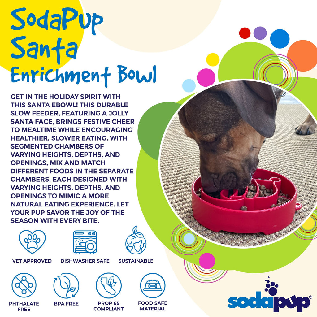 SodaPup Santa Deep Slow Feeder Dog Bowl