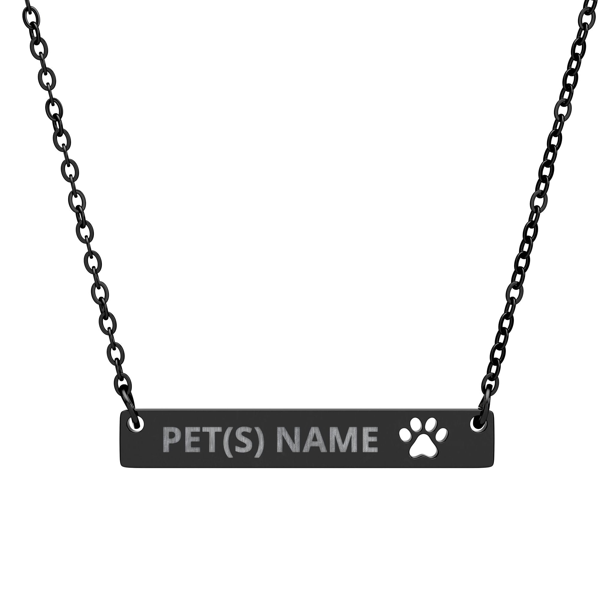 Engravable Paw Bar Necklace | Whisker & Wag