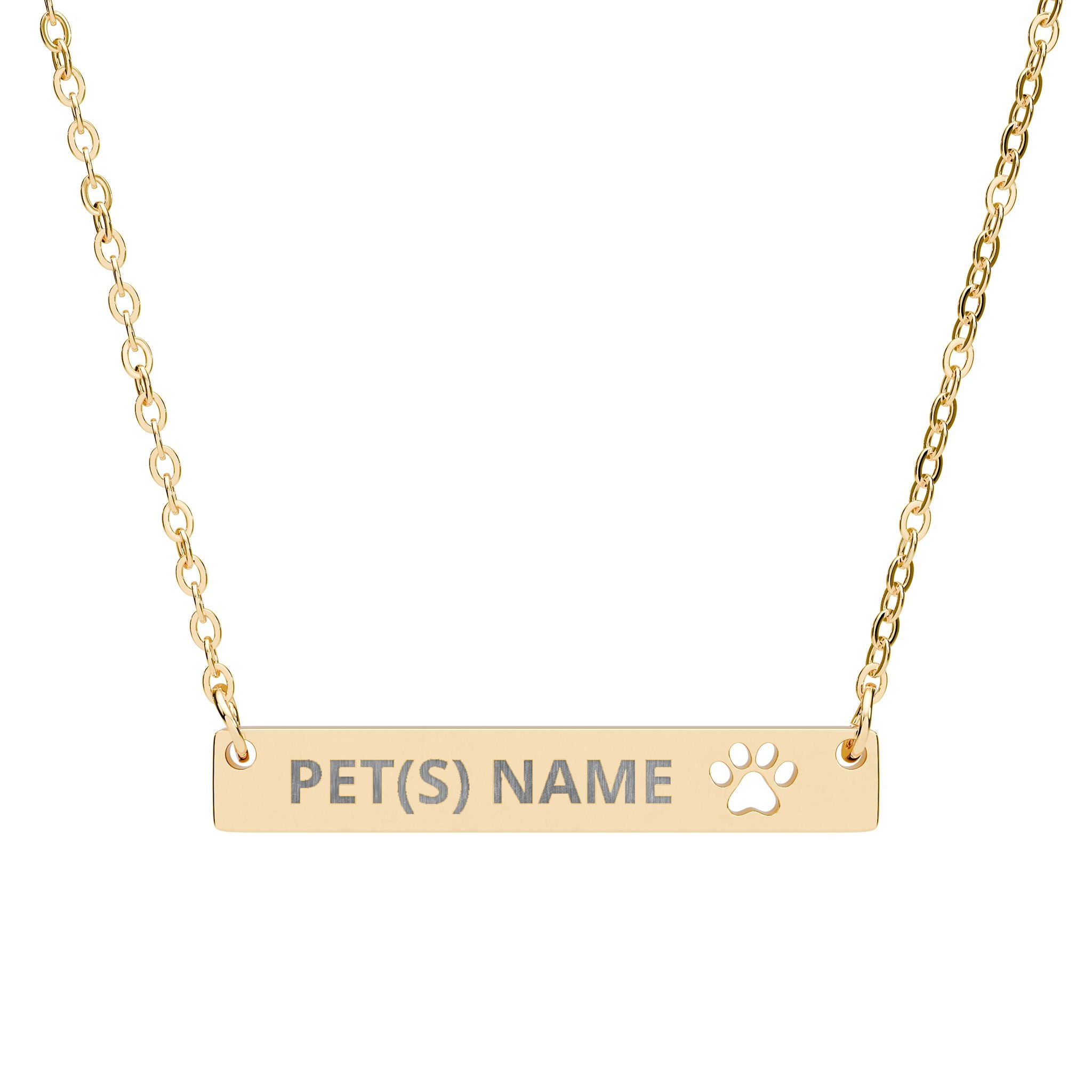 Engravable Paw Bar Necklace | Whisker & Wag