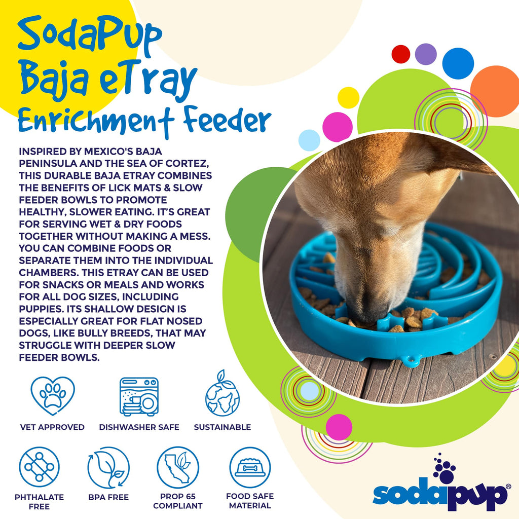 SodaPup Baja Design Shallow Slow Feeder Dog Bowl