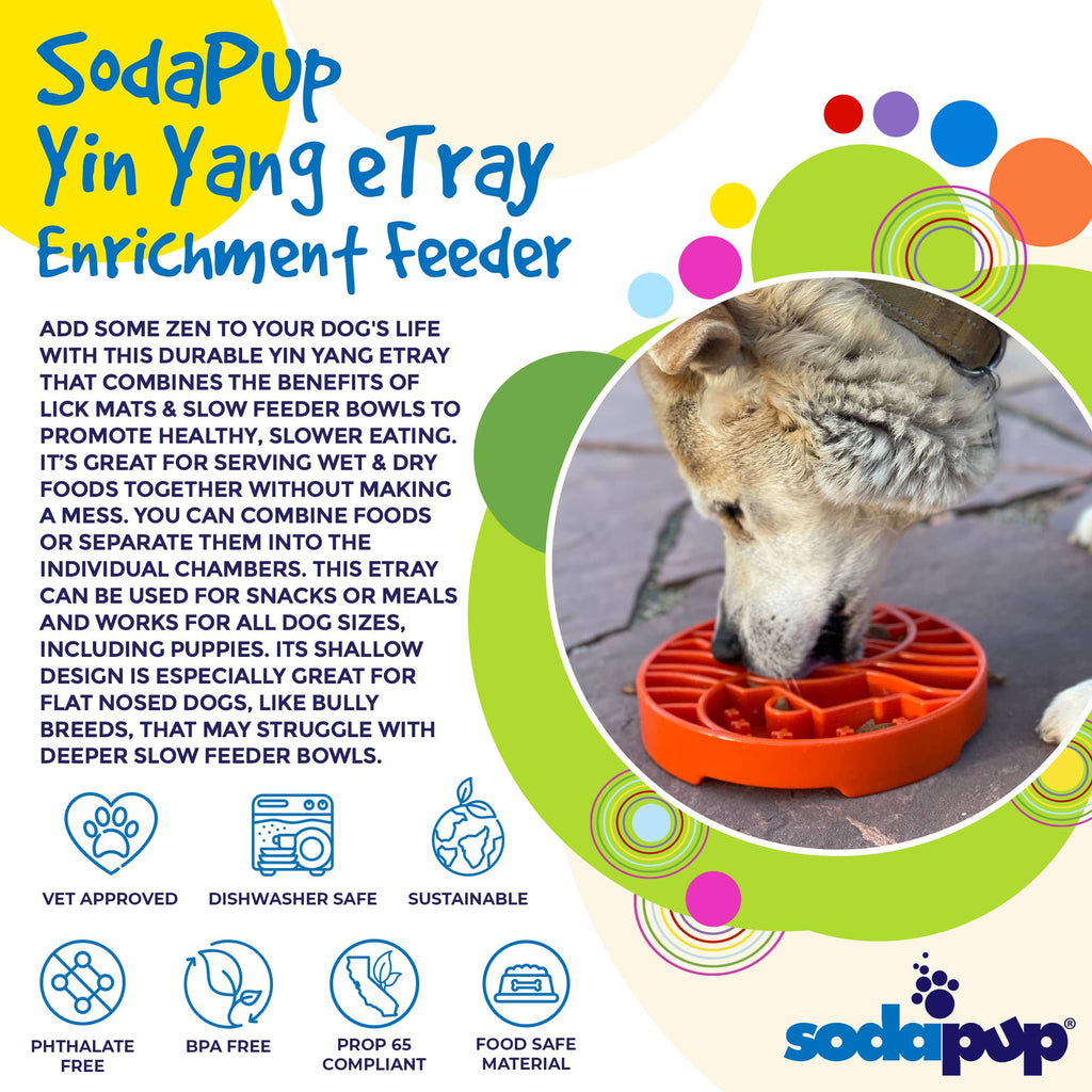 SodaPup Sun and Moon Shallow Slow Feeder Dog Bowl