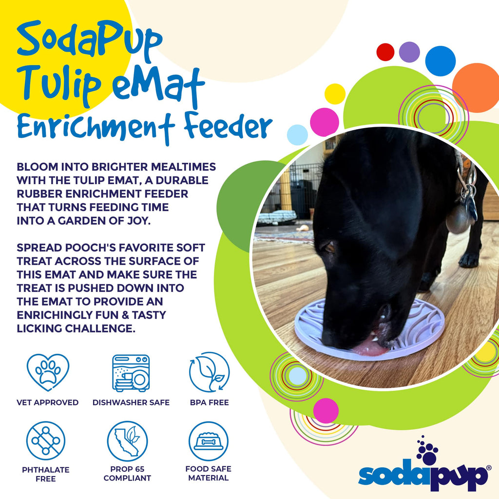SodaPup Tulip Lick Mat For Dogs and Cats