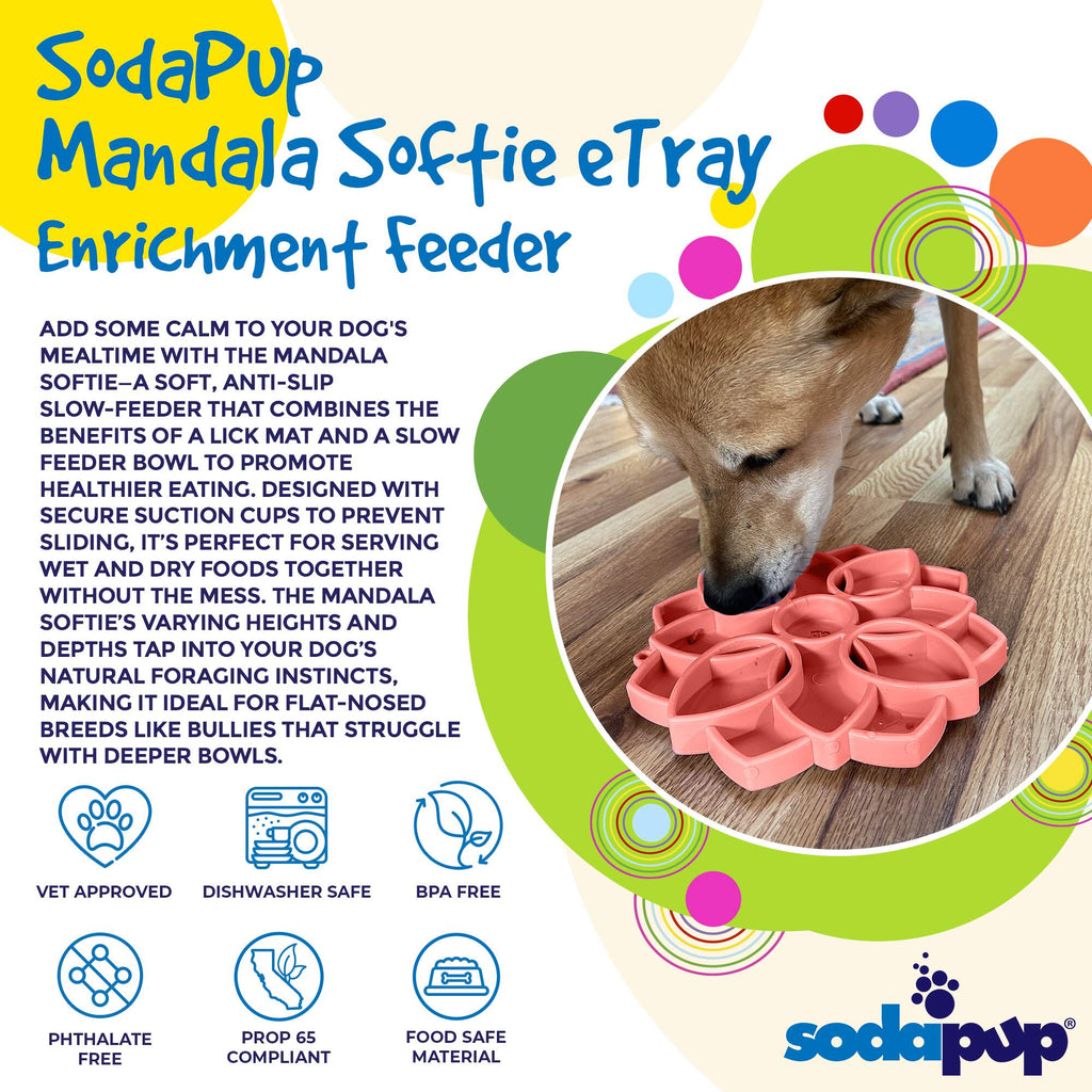 SodaPup Mandala Shallow Slow Feeder Dog Bowl