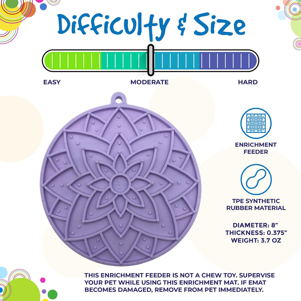 SodaPup Lotus Design Lick Mat For Dogs and Cat