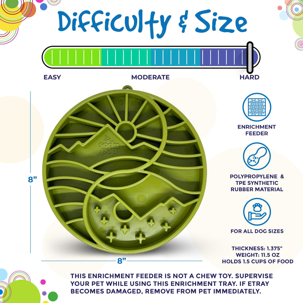 SodaPup Sun and Moon Shallow Slow Feeder Dog Bowl