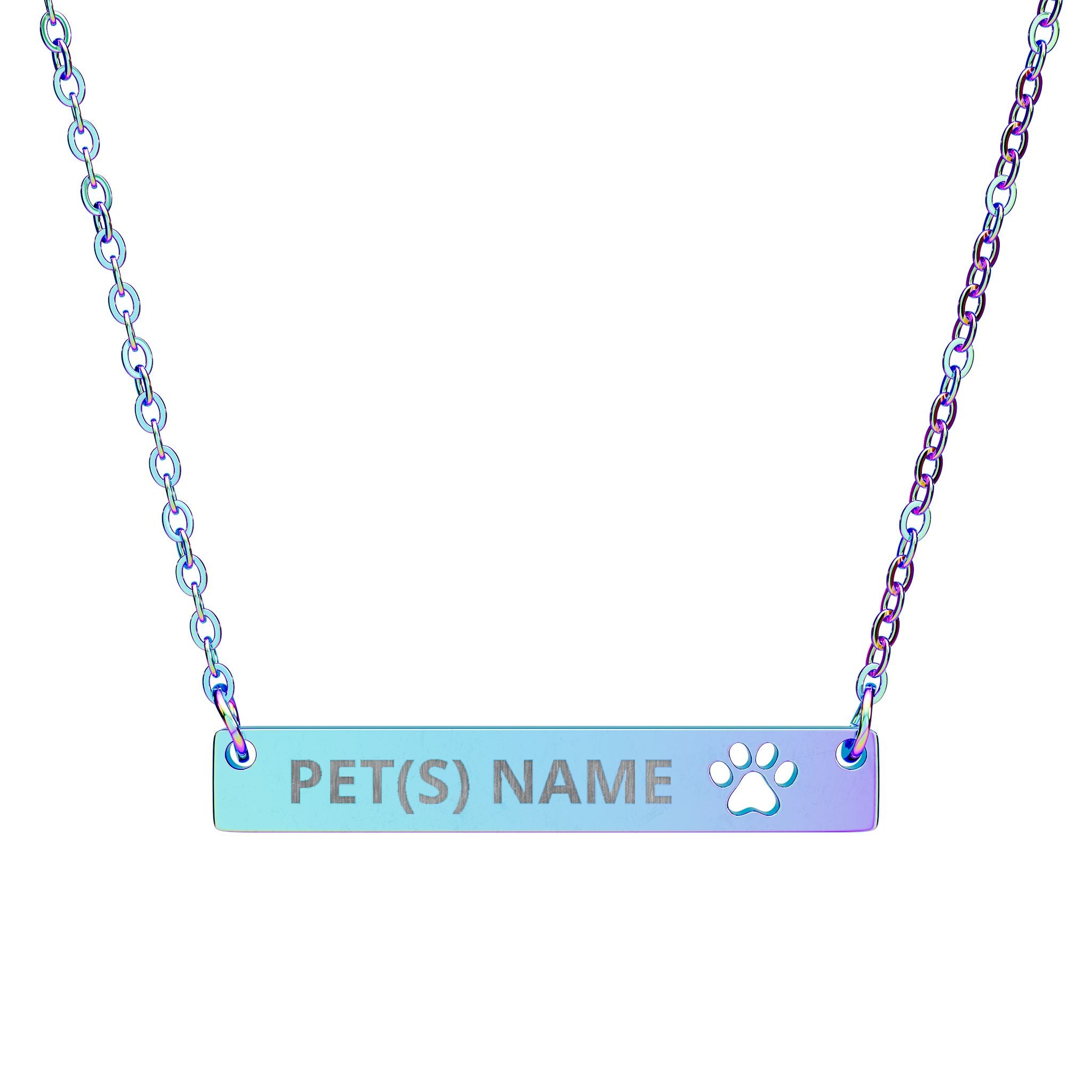 Engravable Paw Bar Necklace | Whisker & Wag