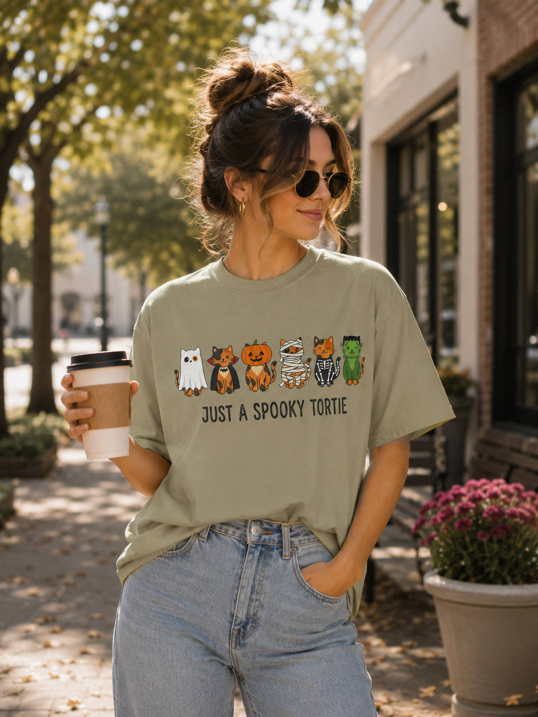 Just a Spooky Tortie | Halloween Cat T-Shirt