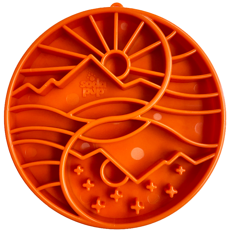 SodaPup Sun and Moon Shallow Slow Feeder Dog Bowl