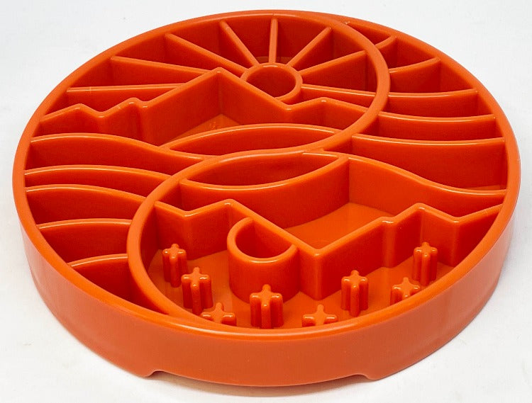 SodaPup Sun and Moon Shallow Slow Feeder Dog Bowl