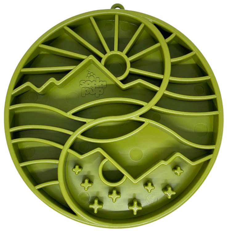 SodaPup Sun and Moon Shallow Slow Feeder Dog Bowl