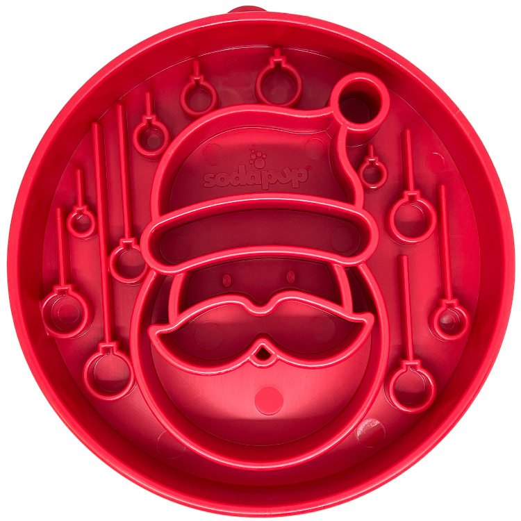 SodaPup Santa Deep Slow Feeder Dog Bowl
