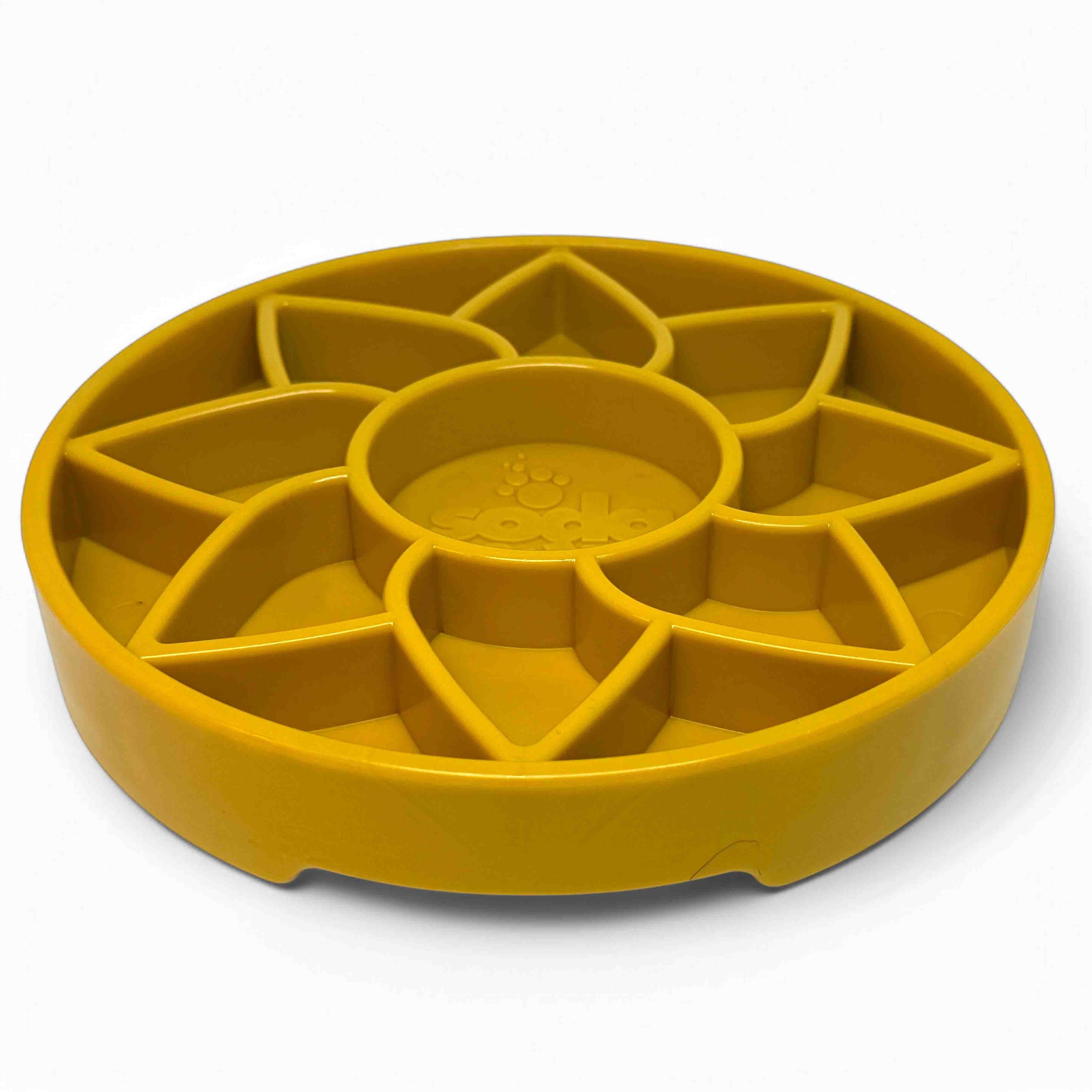 SodaPup Sunflower Shallow Slow Feeder Dog Bowl