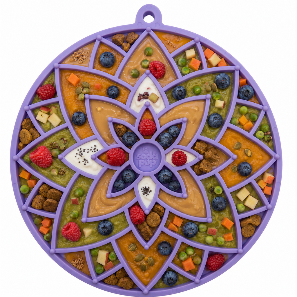 SodaPup Lotus Design Lick Mat For Dogs and Cat