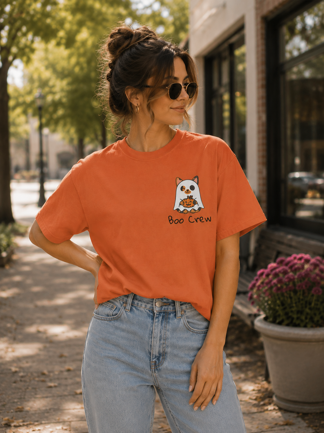 Piper Boo Crew T-shirt | Halloween Cat Shirt