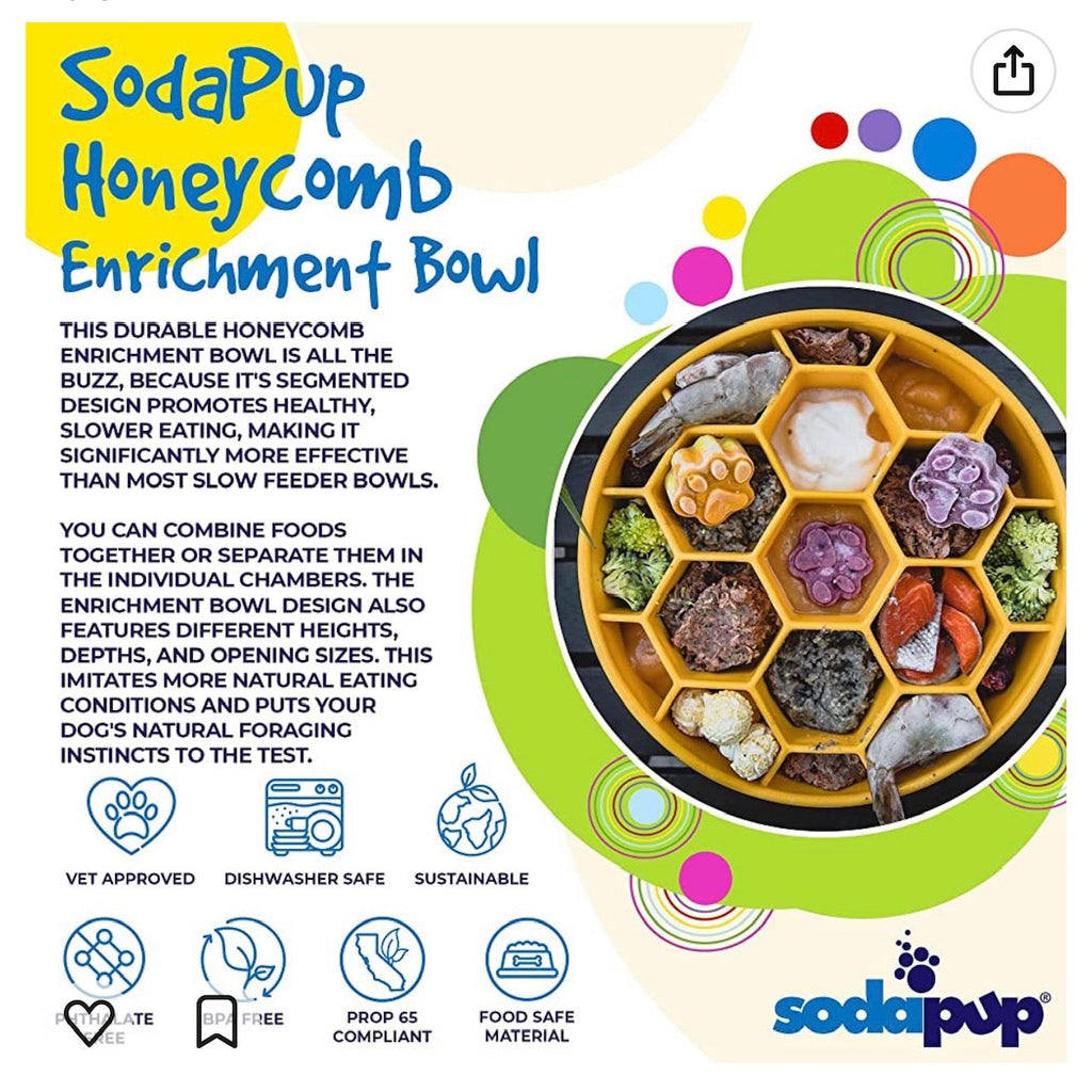 SodaPup Honeycomb Deep Slow Feeder Dog Bowl